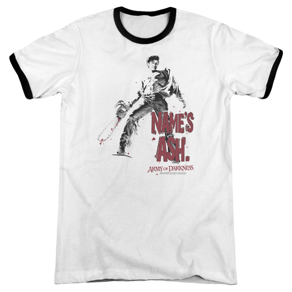 Army Of Darkness Names Ash Heather Ringer Mens T Shirt White Hoodie, Sweatshirt | CiraTrend.com