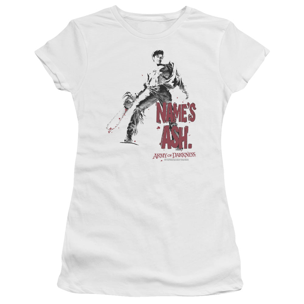 Army Of Darkness Names Ash Junior Sheer Cap Sleeve Womens T Shirt White Hoodie, Sweatshirt | CiraTrend.com