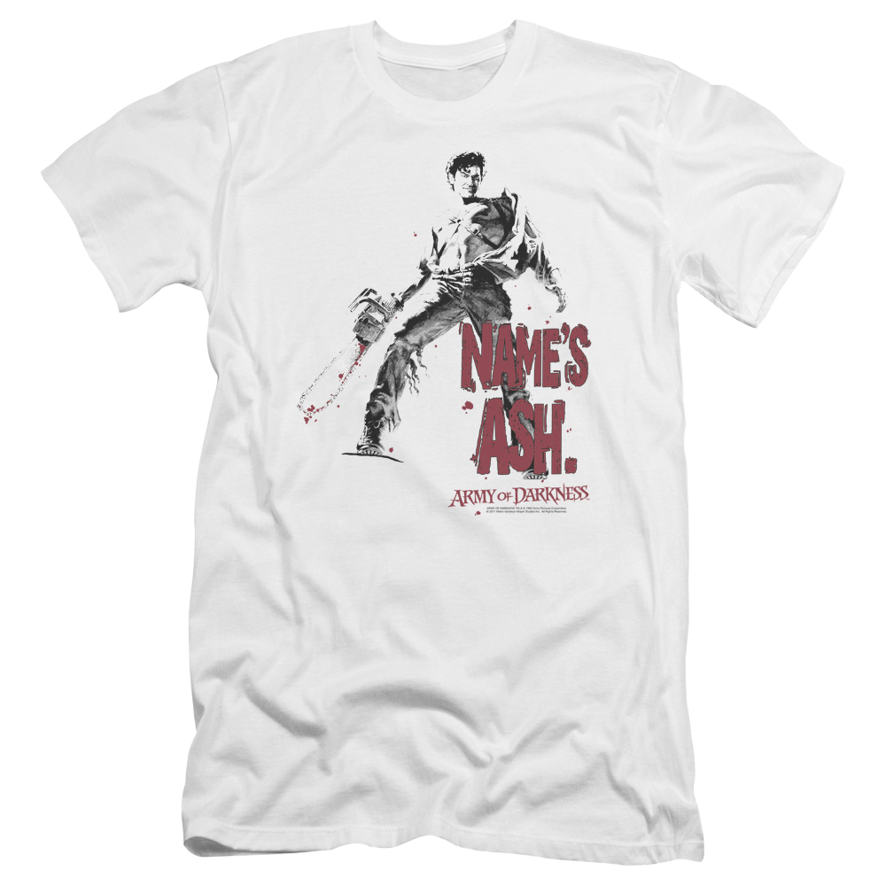 Army Of Darkness Names Ash - Men's Premium Slim Fit T-Shirt Hoodie, Sweatshirt | CiraTrend.com