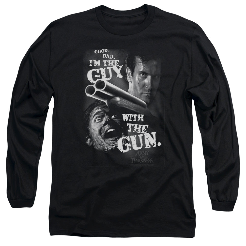 Army Of Darkness Guy With The Gun Mens Long Sleeve Shirt Black Hoodie, Sweatshirt | CiraTrend.com (Image 3)