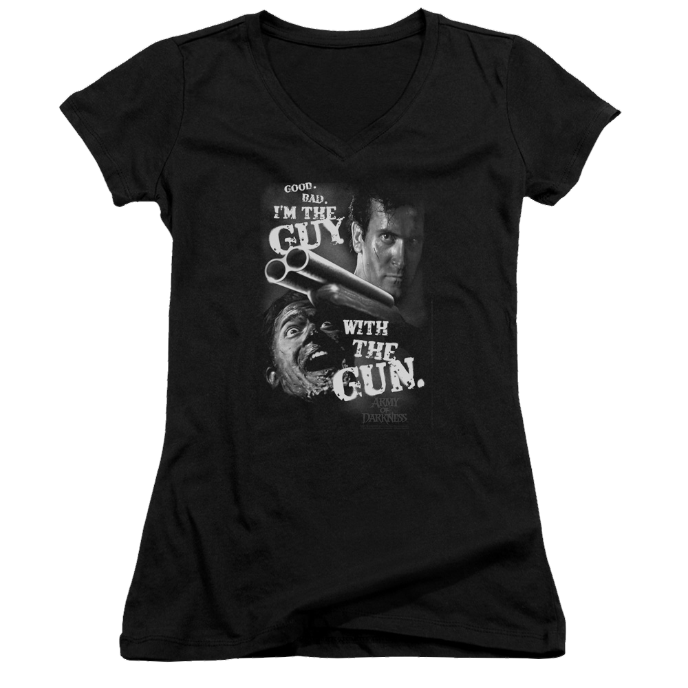 Army Of Darkness Guy With The Gun - Juniors V-Neck T-Shirt Hoodie, Sweatshirt | CiraTrend.com