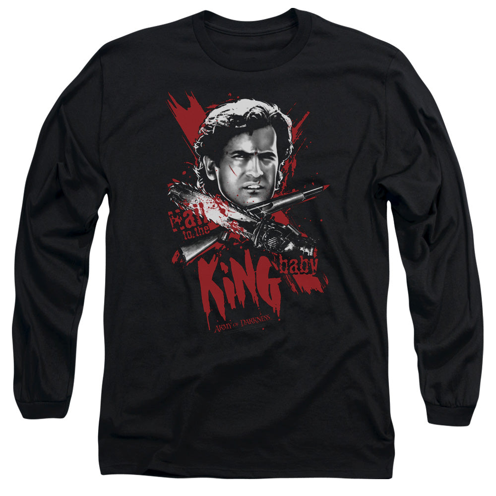 Army Of Darkness Hail To The King Mens Long Sleeve Shirt Black Hoodie, Sweatshirt | CiraTrend.com (Image 1)