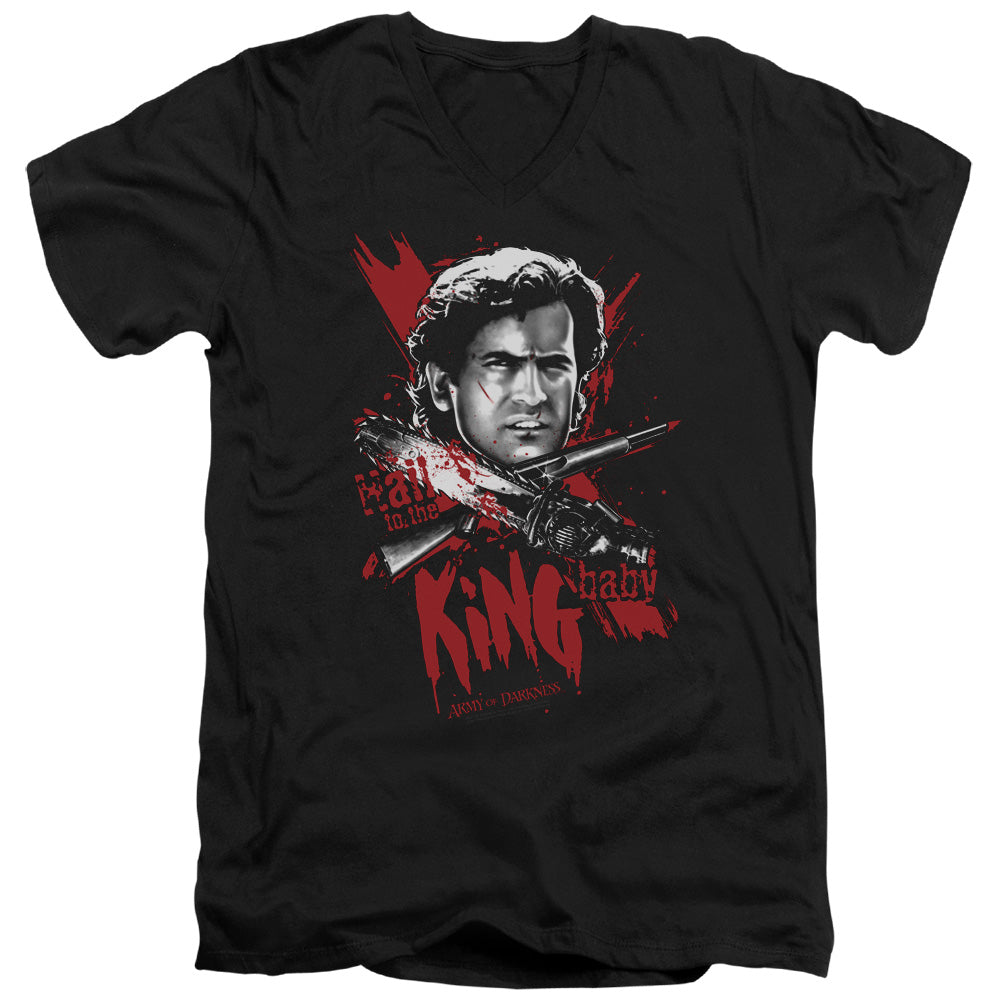 Army Of Darkness Hail To The King Mens Slim Fit V-Neck T Shirt Black Hoodie, Sweatshirt | CiraTrend.com