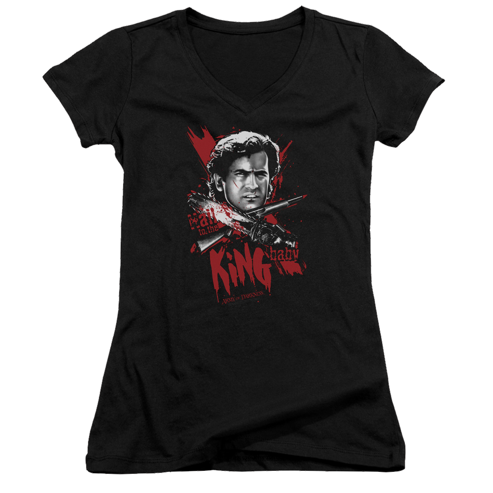 Army Of Darkness Hail To The King - Juniors V-Neck T-Shirt Hoodie, Sweatshirt | CiraTrend.com