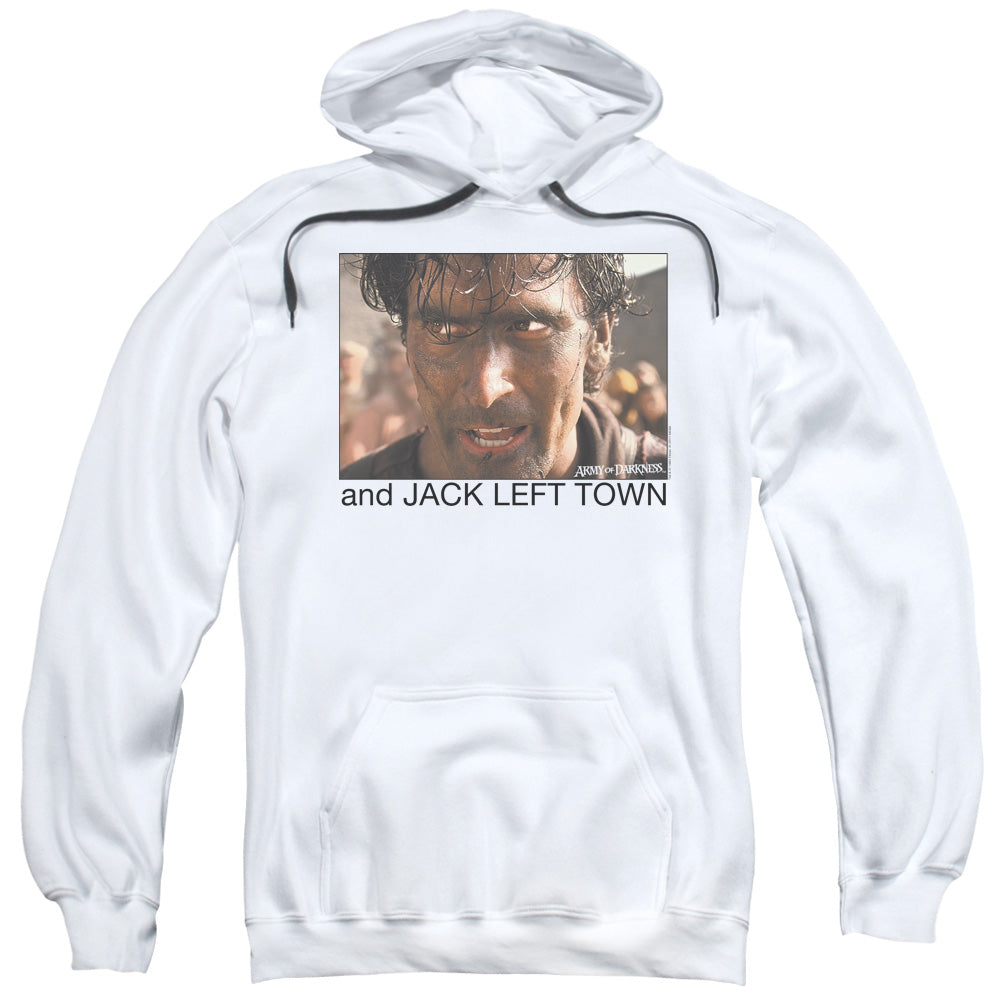 Army Of Darkness Jack Left Town Mens Hoodie White T-Shirts, Sweatshirt | CiraTrend.com (Image 1)