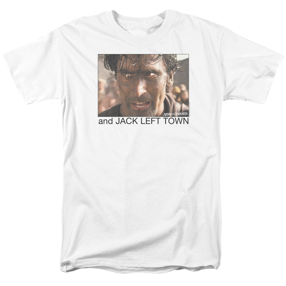 Army Of Darkness Jack Left Town Mens T Shirt White Hoodie, Sweatshirt | CiraTrend.com