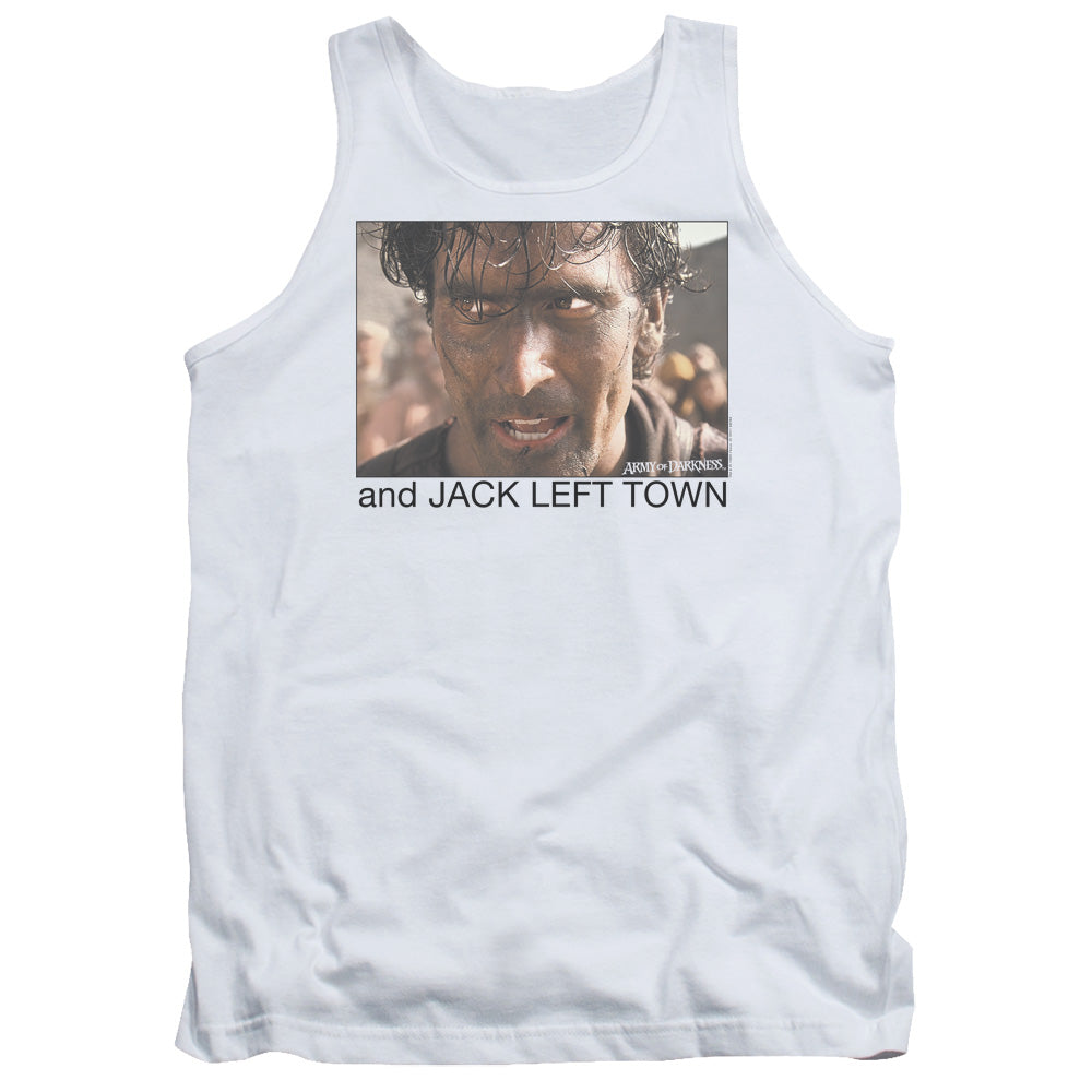 Army Of Darkness Jack Left Town Mens Tank Top Shirt White Hoodie, Sweatshirt | CiraTrend.com