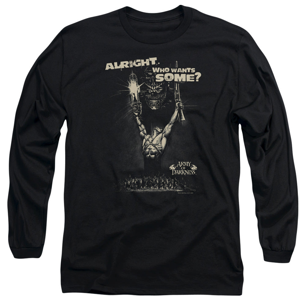 Army Of Darkness Want Some Mens Long Sleeve Shirt Black Hoodie, Sweatshirt | CiraTrend.com (Image 2)