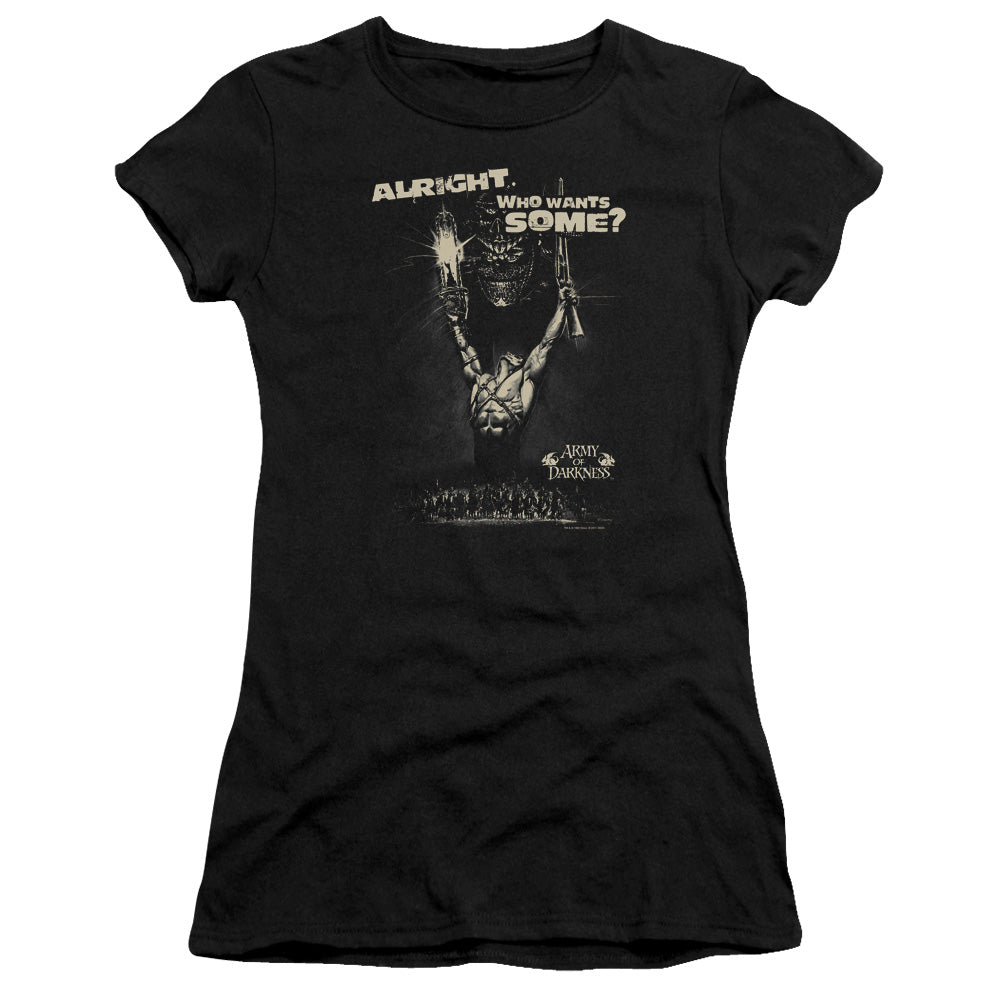 Army Of Darkness Want Some Junior Sheer Cap Sleeve Womens T Shirt Black Hoodie, Sweatshirt | CiraTrend.com
