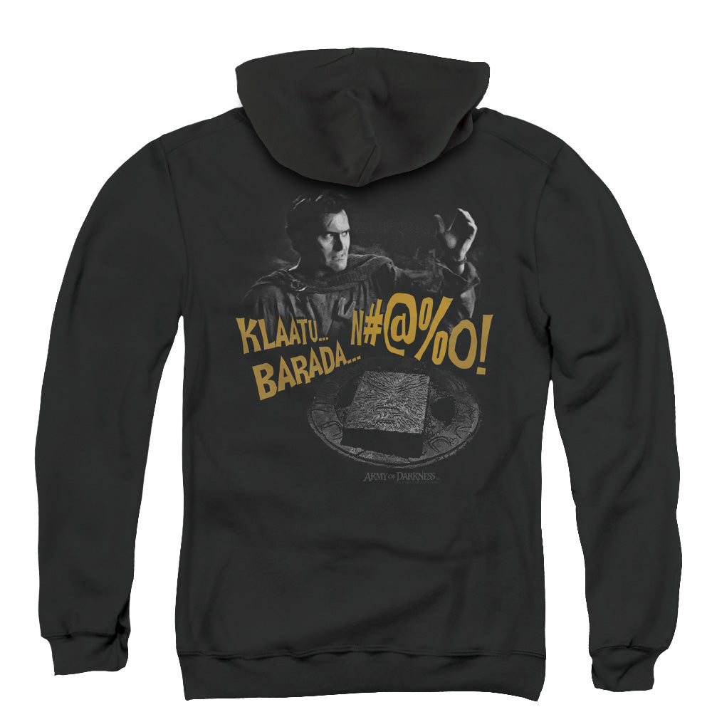 Army Of Darkness KlaatuÃ¢â‚¬Â¦ Barada Back Print Zipper Mens Hoodie Black T-Shirts, Sweatshirt | CiraTrend.com (Image 3)