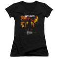 Amityville Horror Get Out Junior Sheer Cap Sleeve V-Neck Womens T Shirt Black Hoodie, Sweatshirt | CiraTrend.com