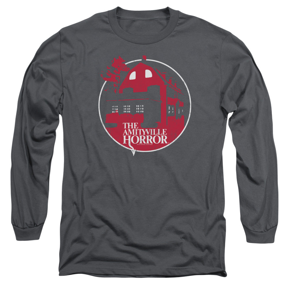 Amityville Horror Red House Mens Long Sleeve Shirt Charcoal Hoodie, Sweatshirt | CiraTrend.com (Image 1)