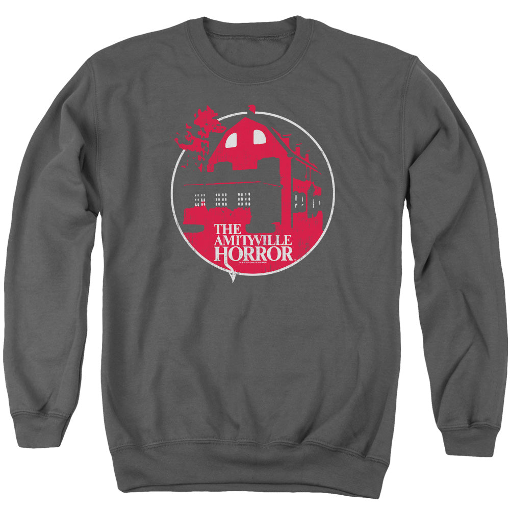 Amityville Horror Red House Mens Crewneck Sweatshirt Charcoal T-Shirts, Hoodie | CiraTrend.com
