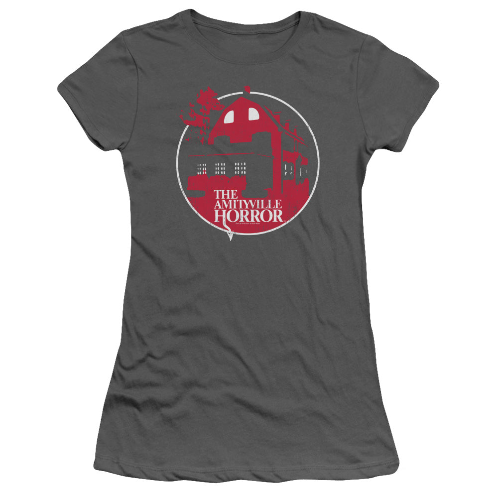Amityville Horror Red House Junior Sheer Cap Sleeve Womens T Shirt Charcoal Hoodie, Sweatshirt | CiraTrend.com