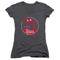 Amityville Horror Red House Junior Sheer Cap Sleeve V-Neck Womens T Shirt Charcoal Hoodie, Sweatshirt | CiraTrend.com