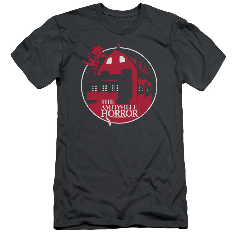 Amityville Horror Red House Slim Fit Mens T Shirt Charcoal Hoodie, Sweatshirt | CiraTrend.com