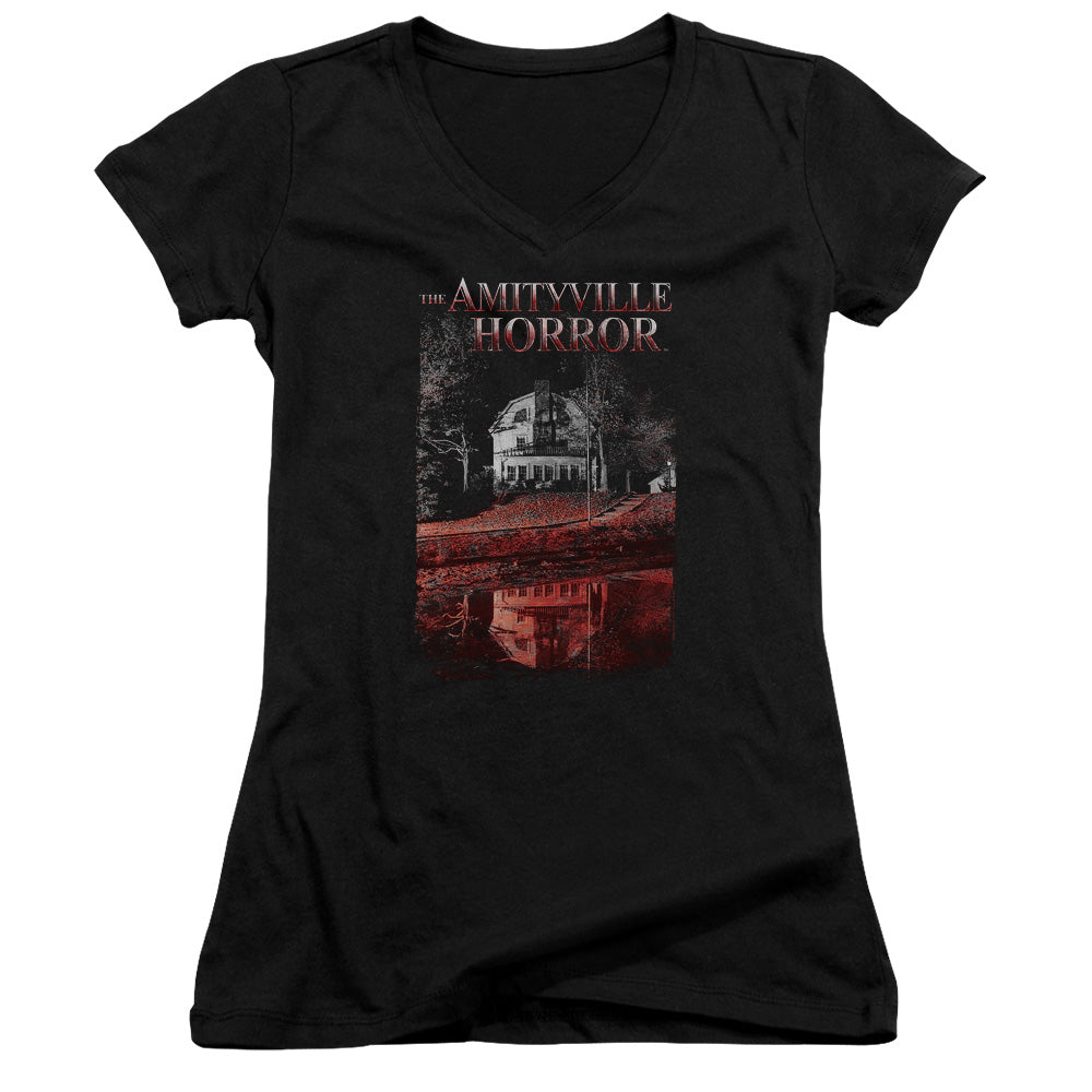 Amityville Horror Cold Blood Junior Sheer Cap Sleeve V-Neck Womens T Shirt Black Hoodie, Sweatshirt | CiraTrend.com