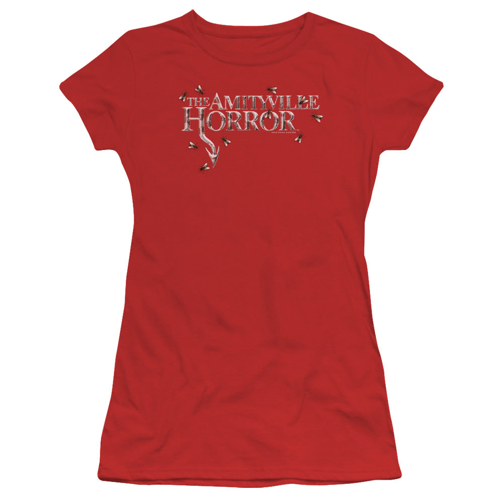 Amityville Horror Flies Junior Sheer Cap Sleeve Womens T Shirt Red Hoodie, Sweatshirt | CiraTrend.com