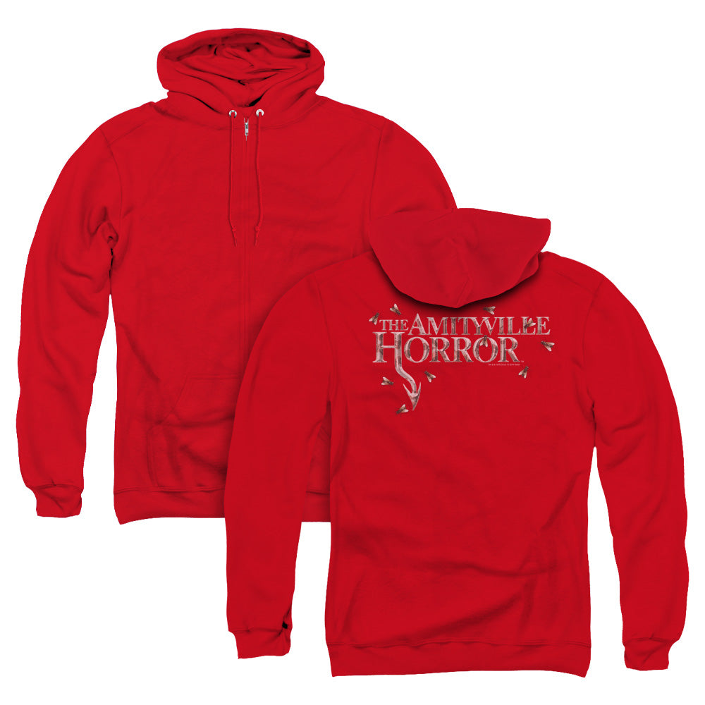 Amityville Horror Flies Back Print Zipper Mens Hoodie Red T-Shirts, Sweatshirt | CiraTrend.com (Image 1)