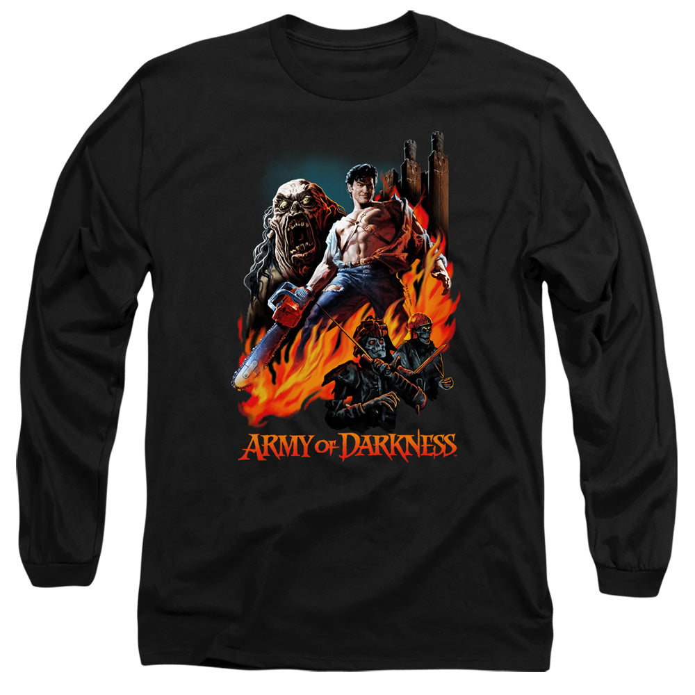 Army Of Darkness Painted Evil Mens Long Sleeve Shirt Black Hoodie, Sweatshirt | CiraTrend.com (Image 1)