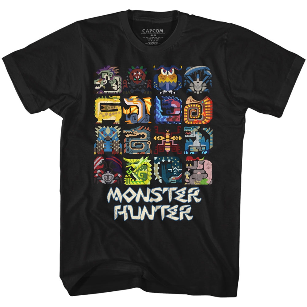 Monster Hunter Mens S/S T-Shirt - Symbols - Solid Black Hoodie, Sweatshirt | CiraTrend.com