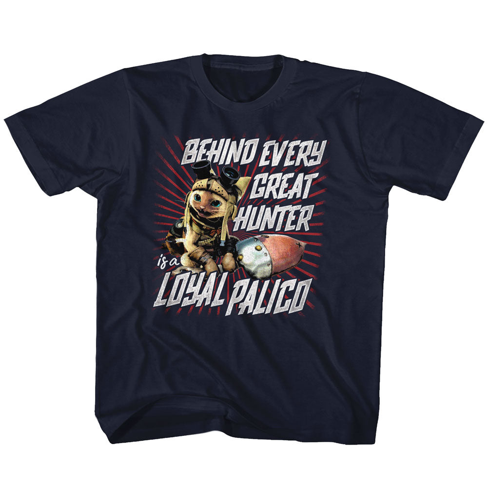 Monster Hunter Toddler S/S T-Shirt - Loyal Palico - Solid Navy Hoodie, Sweatshirt | CiraTrend.com