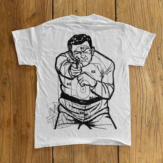 RETRO 'MINOR THREAT' GUNMAN WHITE T-SHIRT