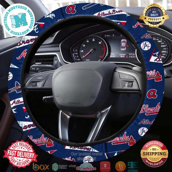 MLB Atlanta Braves Navy Steering Wheel Cover