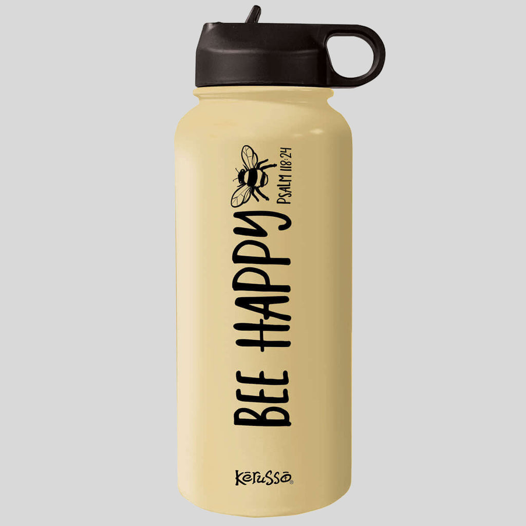 Kerusso 32 oz Stainless Steel Bottle Bee Happy T-Shirts, Hoodie, Sweatshirt | CiraTrend.com (Image 1)