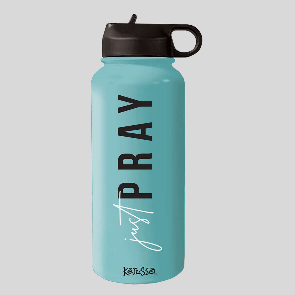 Kerusso 32 oz Stainless Steel Bottle Just Pray T-Shirts, Hoodie, Sweatshirt | CiraTrend.com (Image 1)