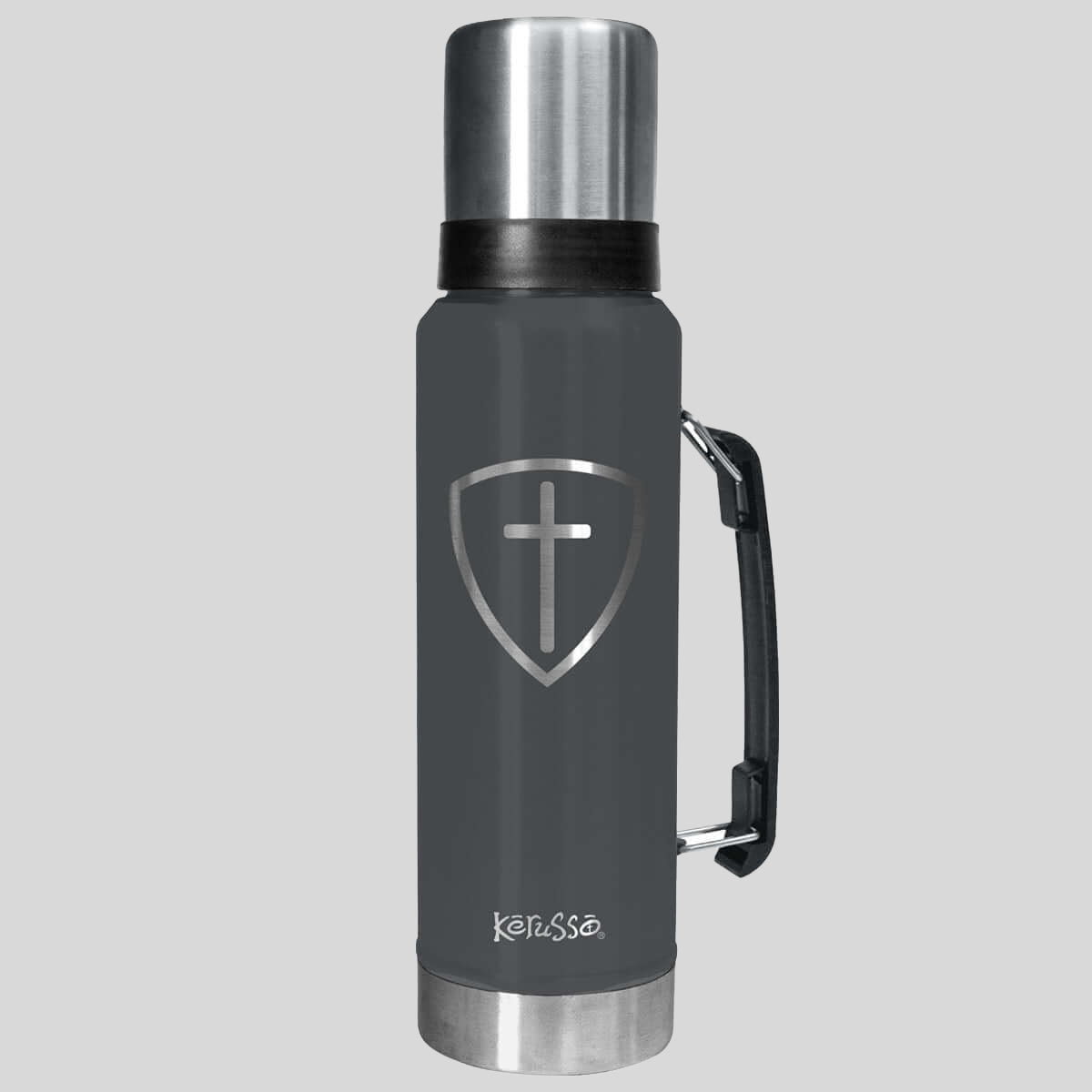 Kerusso 42 oz Magnum Steel Drink Tank Cross Shield T-Shirts, Hoodie, Sweatshirt | CiraTrend.com (Image 1)