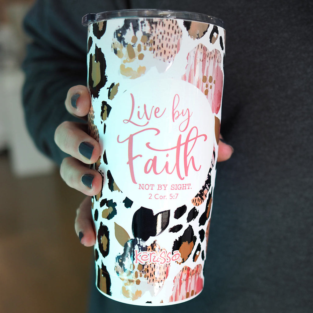 Kerusso 20 oz Stainless Steel Tumbler Live By Faith T-Shirts, Hoodie, Sweatshirt | CiraTrend.com (Image 3)