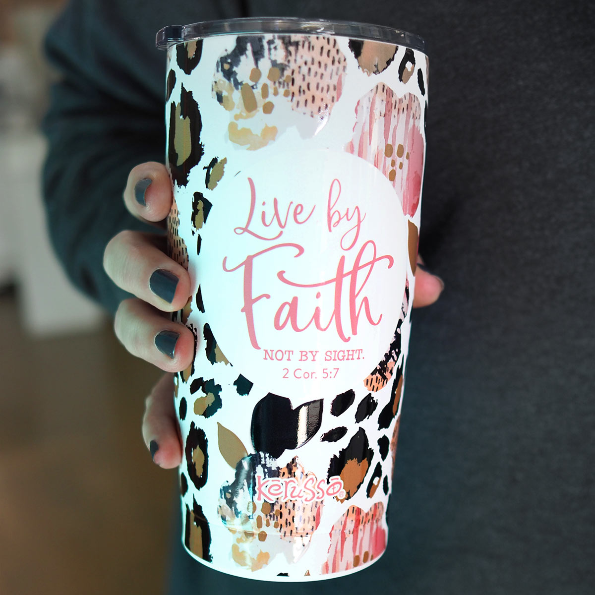 Kerusso 20 oz Stainless Steel Tumbler Live By Faith T-Shirts, Hoodie, Sweatshirt | CiraTrend.com (Image 3)