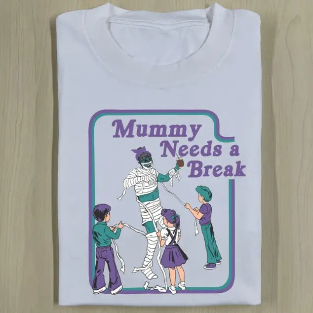 MUMMY NEEDS A BREAK TEE, Horror Movie Shirt, Horror Character, Funny Halloween Shirt, Unisex T-Shirt, Gift For Men Women...