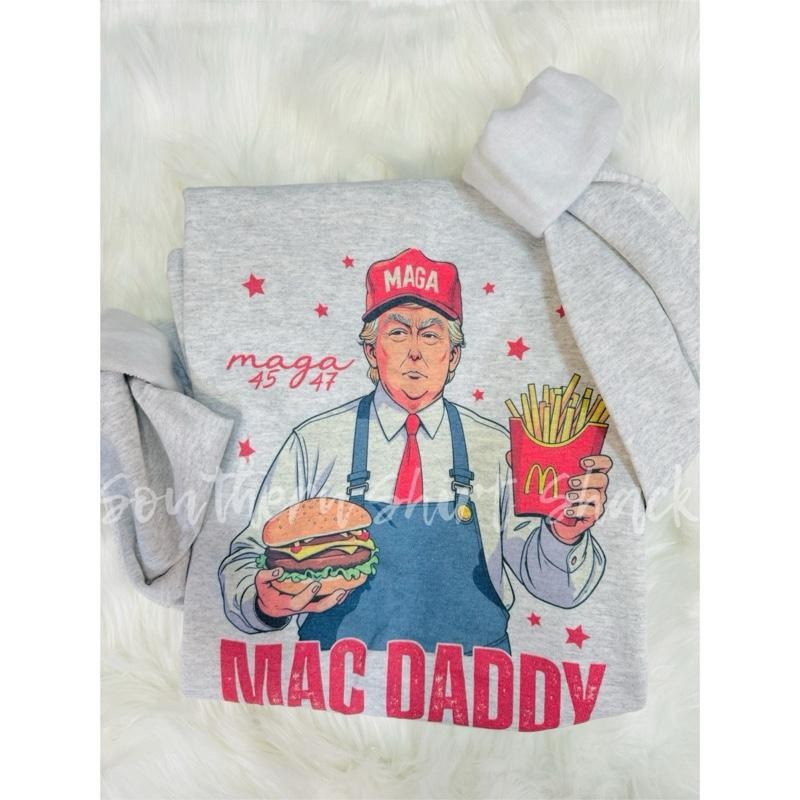 Mac Daddy Trump Sweatshirt | Trump Sweatshirt | MAGA Sweatshirt | Ash Gray Sweatshirt T-Shirts, Hoodie | CiraTrend.com