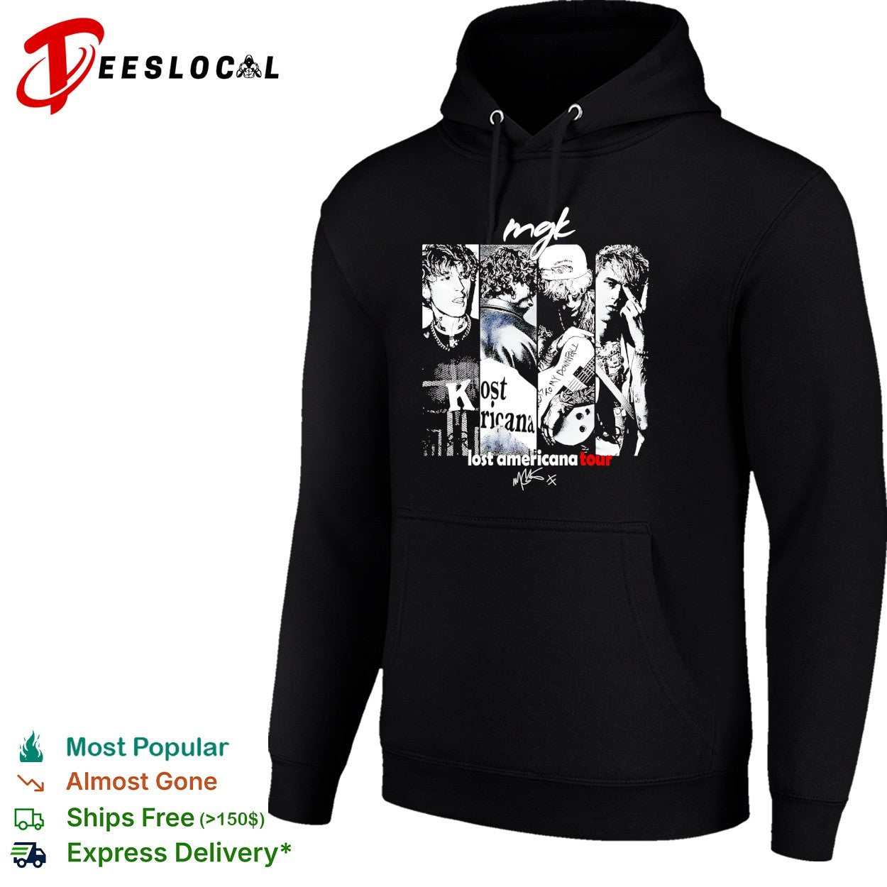 Machine Gun Kelly lost americana tour collage shirt