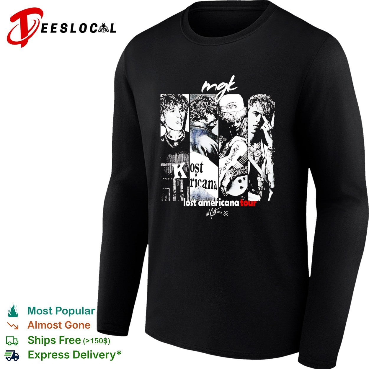 Machine Gun Kelly lost americana tour collage shirt