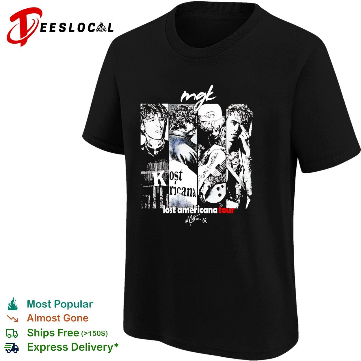 Machine Gun Kelly lost americana tour collage shirt