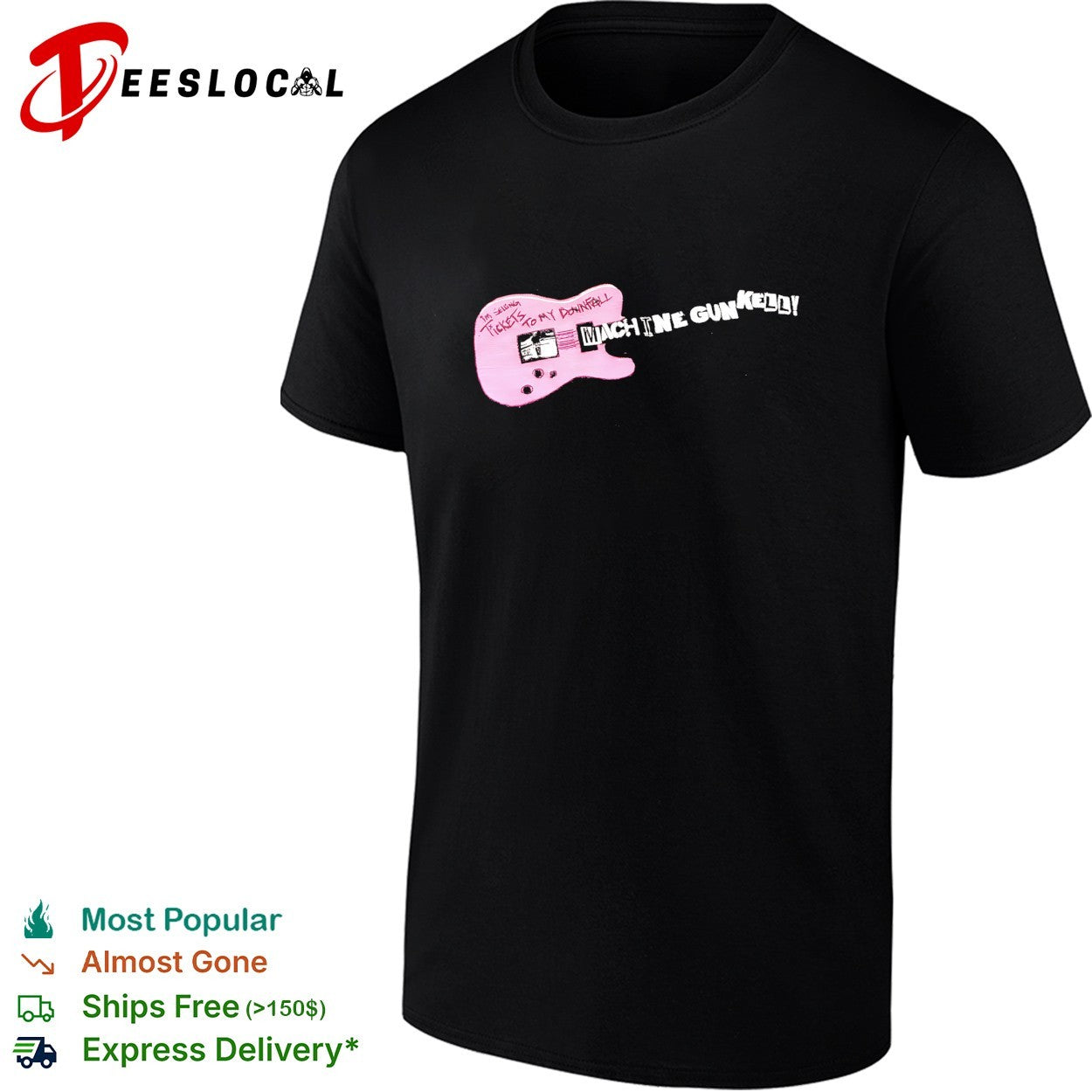 Machine Gun Kelly pink guitar tickets to my downfall shirt