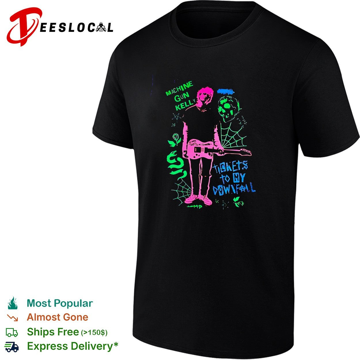 Machine Gun Kelly skeleton tickets to my downfall shirt
