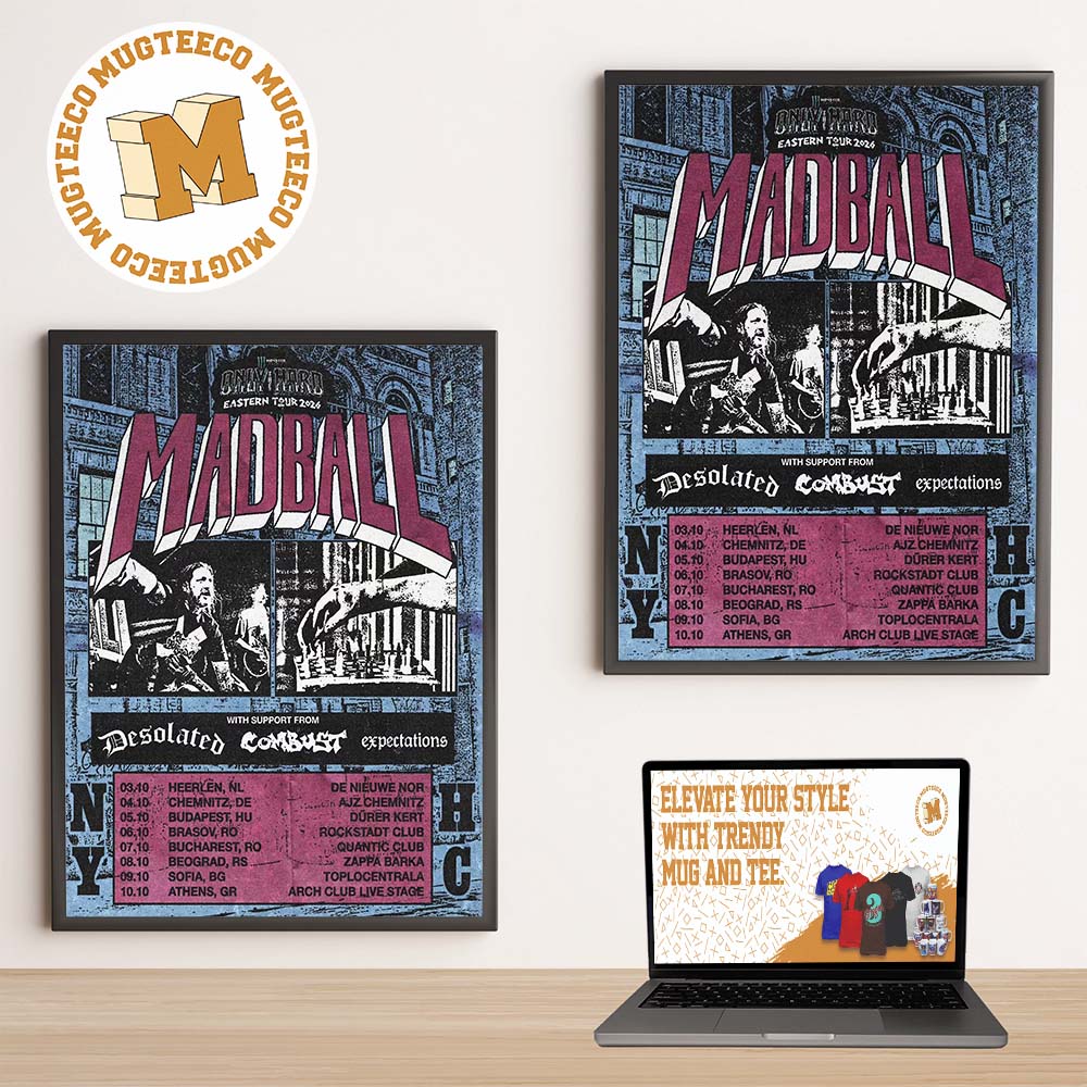Madball Only The Hard Eastern Tour 2026 EU Home Decor Poster Canvas