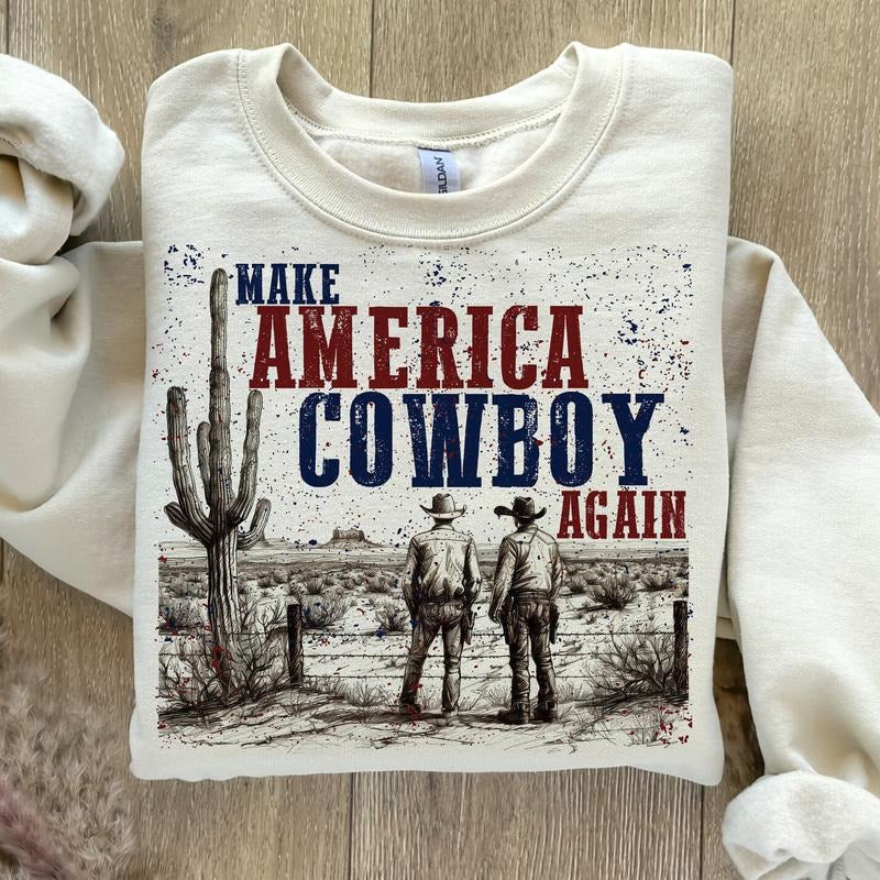 Make America Cowboy Again Shirt, Western 4th Of July Western 4th Of July Fourth Of July America  T-shirt, sweater and...