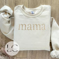 "Mama" Floral Monochromatic Embroidered Sweatshirt - Stylish Mom Apparel - Custom Floral Design - Cozy Motherhood Jumper...