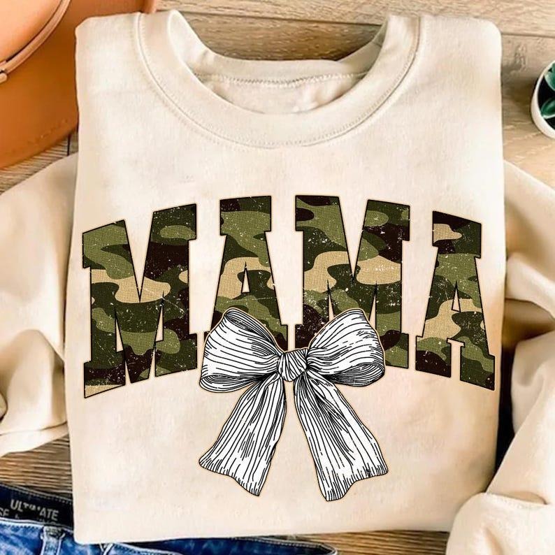 Mama Camo Camouflage Sweatshirt Mama Coquette Varsity Duck Camo Retro Mama Mothers Day Gift T-Shirts, Hoodie | CiraTrend.com