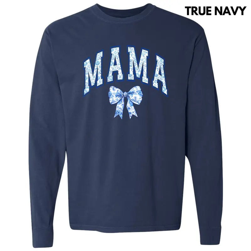 Mama Ginger Jar Florals Long Sleeve Comfort Colors T-Shirt 'NLB' Hoodie, Sweatshirt | CiraTrend.com