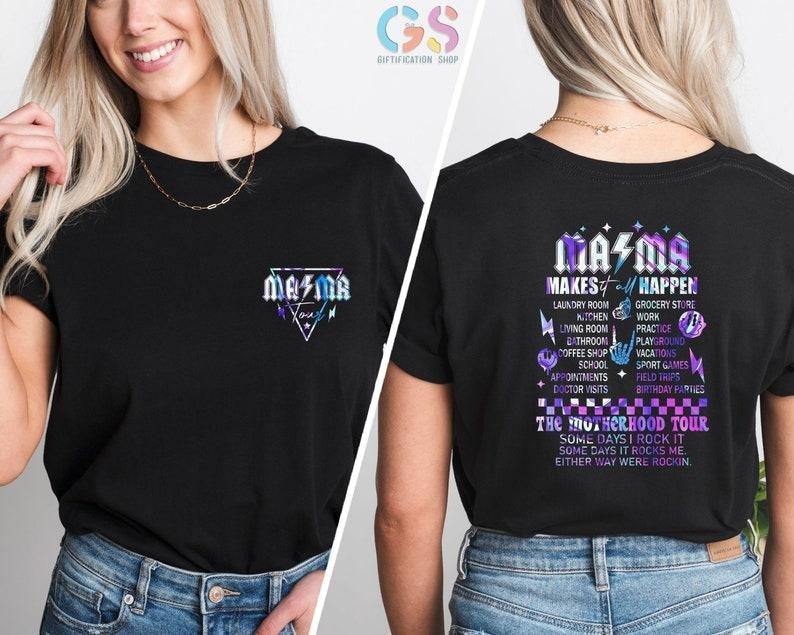 Mama Rock Tour Shirt, Mom Life T Shirt, Rock and Roll, Motherhood World Tour, Music Lover Tee, Funny Mothers Day Gift,...