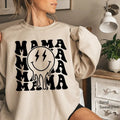 Mama Smile Shirt Happy Face Sweatshirt Aesthetic Mama Hoodie Happy Face Shirt For Mom Mothers Day Gift Mom's Birthday...