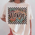 Mama checkers Shirt, retro mama Tee, mama Shirt, mama sublimation, floral mama Shirt, mama dtf transfer, mothers day Tee,...