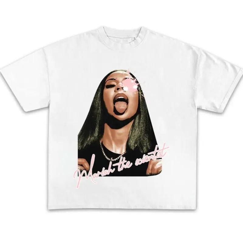 Mariahhh Pink Paint Graphic Shirt Cotton Fabric Tee Top Womenswear Hoodie, Sweatshirt | CiraTrend.com