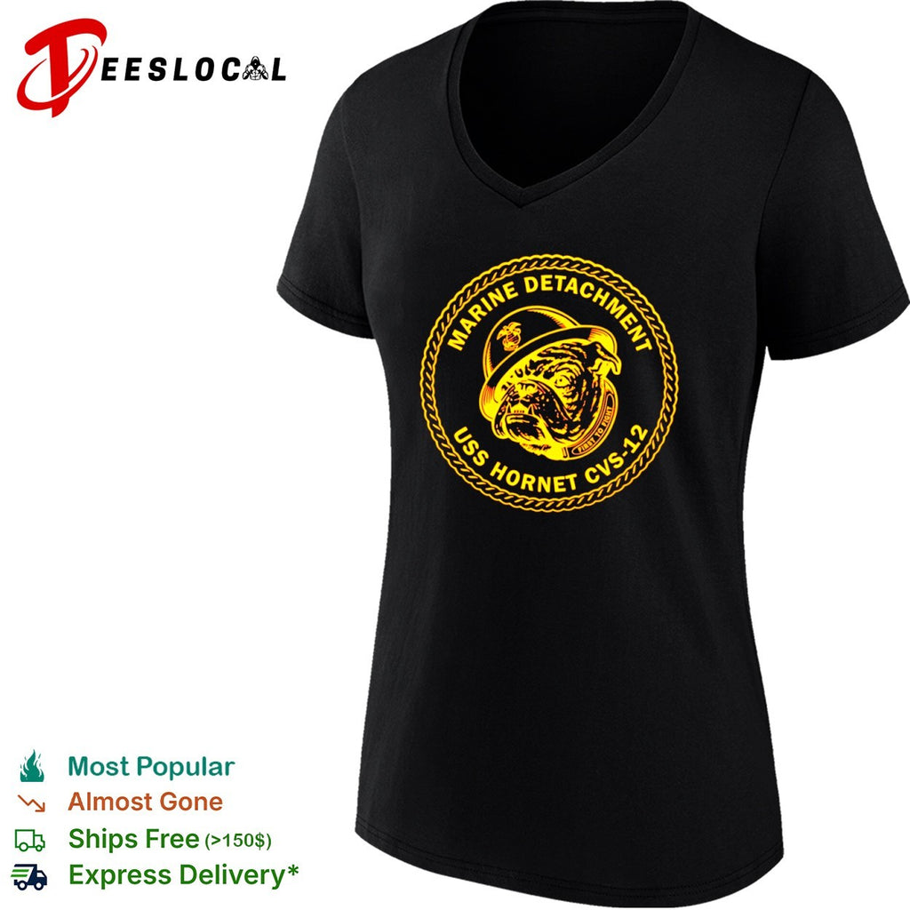Marine Detachment USS Hornet CVS 12 First to Fight US Marine Corps Bulldog shirt